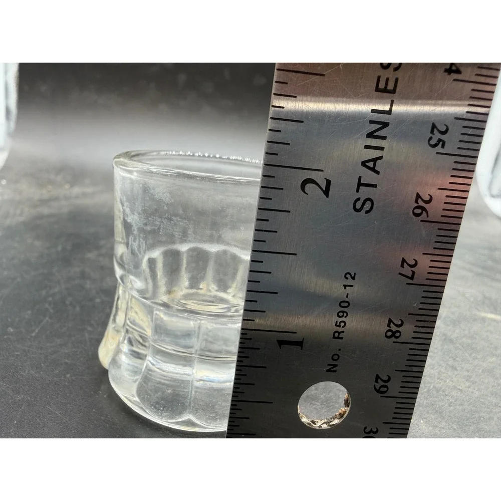 Vintage Clear Glass Miniature Beer Mug Shot Glass Paneled Stein Design 2 Inch